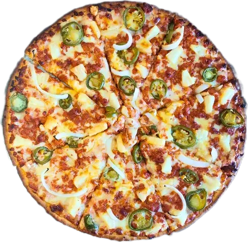 Pizza Hipizza con jalapeño, piña y tocino